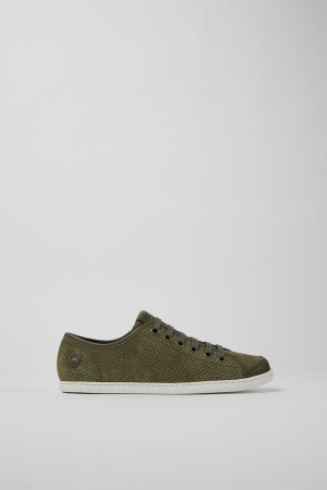 Green Women's Camper Uno Nubuck Leather Sneakers | 8247930-AS