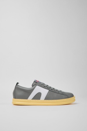 Grey Men's Camper Runner Leather Sneakers | 0726341-VN