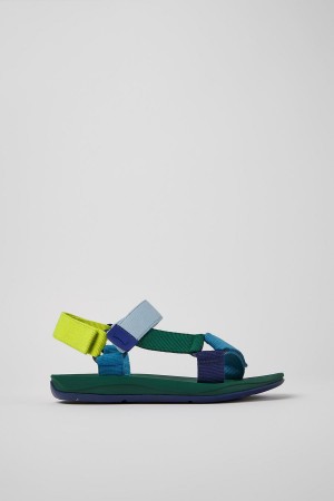 Multicolor Men's Camper Match Textile Sandals | 8723594-TR