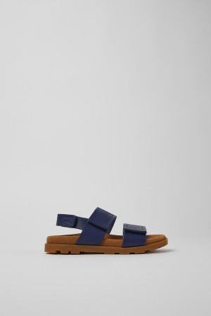 Navy Boys' Camper Brutus Leather Sandals | 0876391-KL