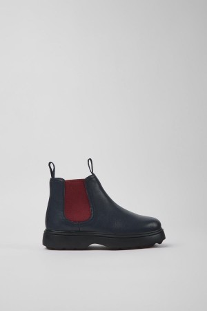 Navy Boys' Camper Norte Leather Chelsea Boots | 4593871-OZ