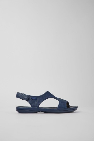 Navy Women's Camper Right Leather Sandals | 1637452-RO