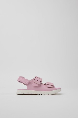 Pink Boys' Camper Oruga Leather Sandals | 7641938-XC