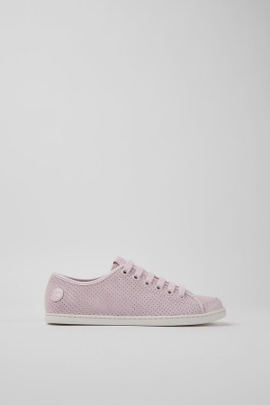 Pink Women's Camper Uno Nubuck Leather Sneakers | 5672814-MU