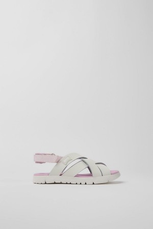 White Girls' Camper Oruga Leather Sandals | 0875946-WQ