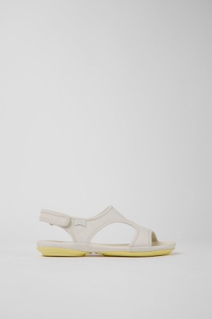 White Women's Camper Right Leather Sandals | 5679410-JI