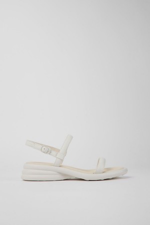 White Women's Camper Spiro Leather Sandals | 4605279-KZ