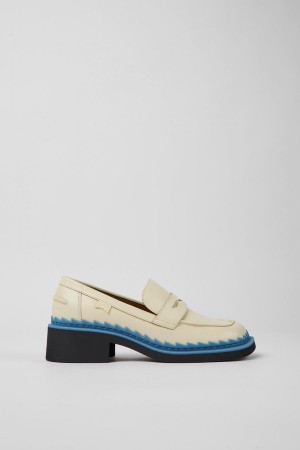 White Women's Camper Taylor Leather Loafers | 4718235-DP