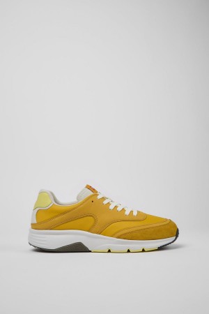 Yellow Men's Camper Drift Textile Leather Sneakers | 4209637-BL