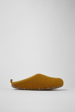 Yellow Men's Camper Wabi Wool Slippers | 5239014-HE