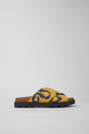 Yellow Women's Camper Brutus Recycled Cotton Sandals | 5083679-PO