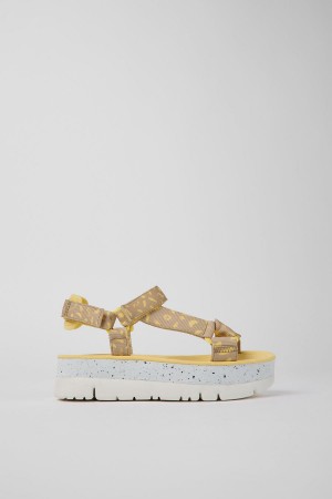 Yellow Women's Camper Oruga Up Textile Sandals | 5427396-XK