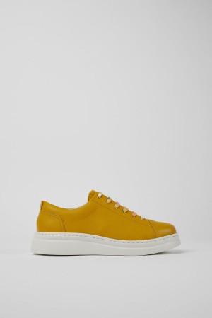 Yellow Women's Camper Runner Up Leather Sneakers | 0134762-GH