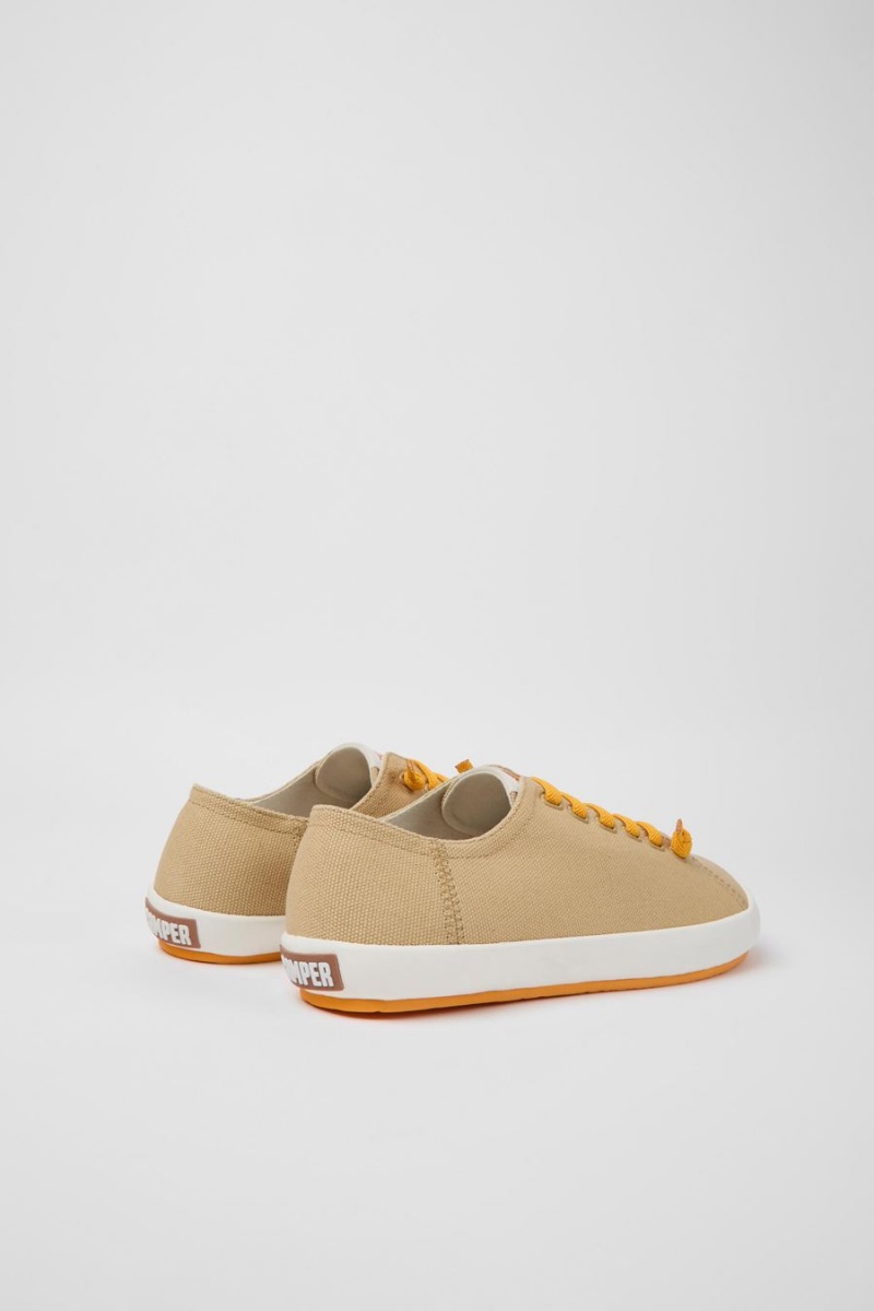 Beige Men's Camper Peu Rambla Textile Sneakers | 0853967-BC