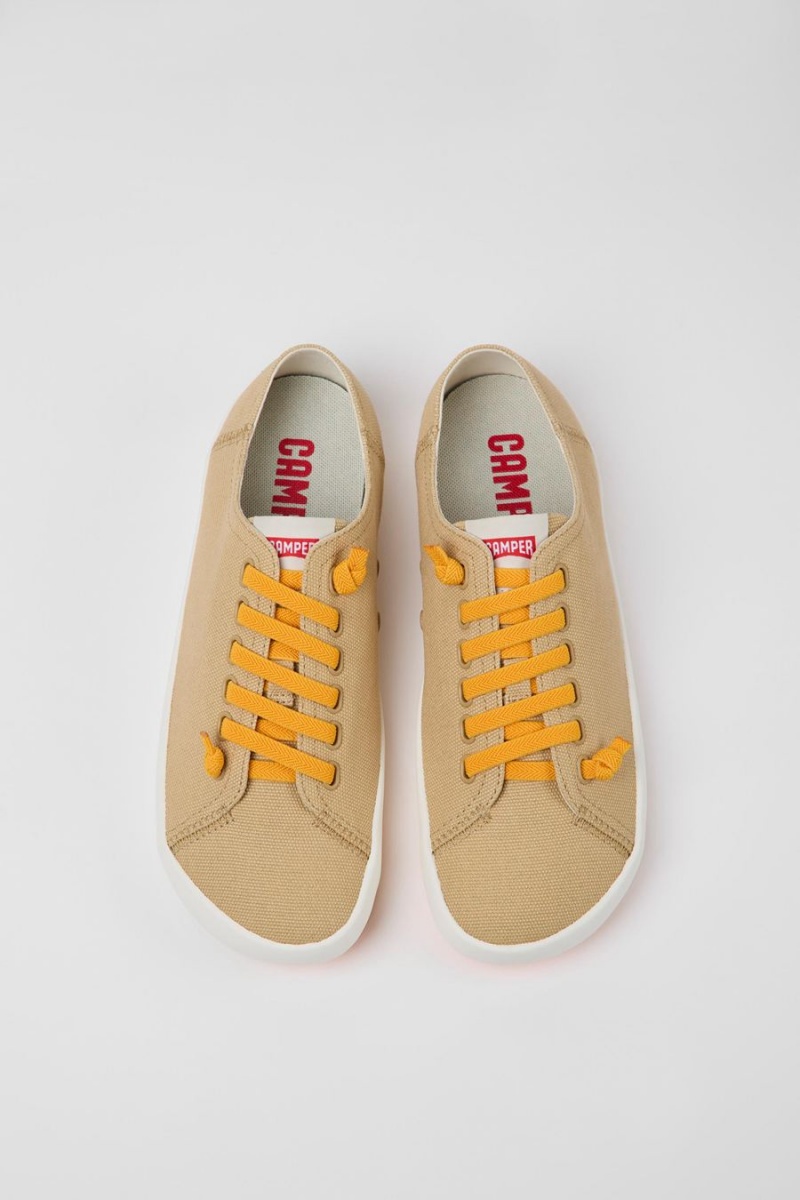 Beige Men's Camper Peu Rambla Textile Sneakers | 0853967-BC