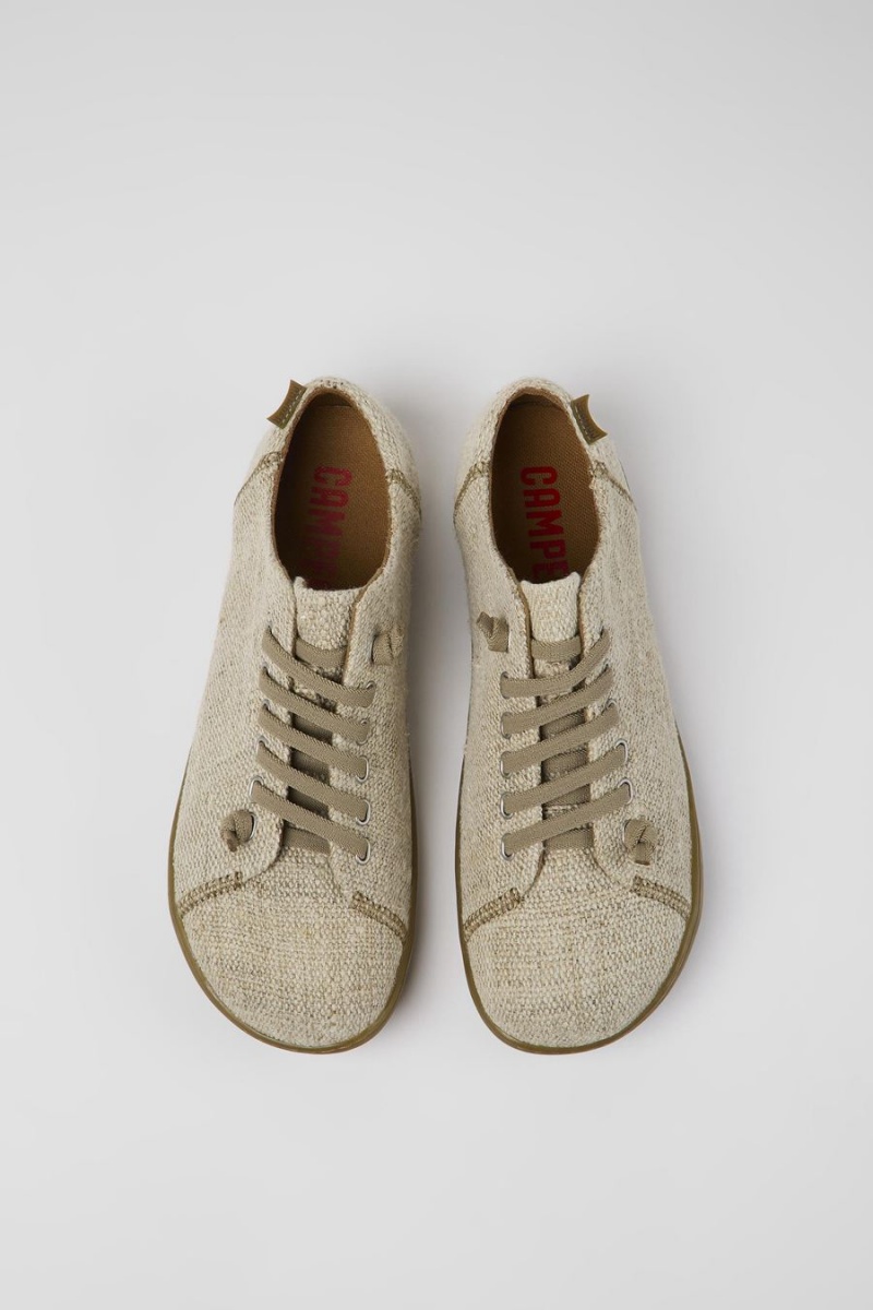 Beige Men's Camper Peu Textile Sneakers | 1209547-VD