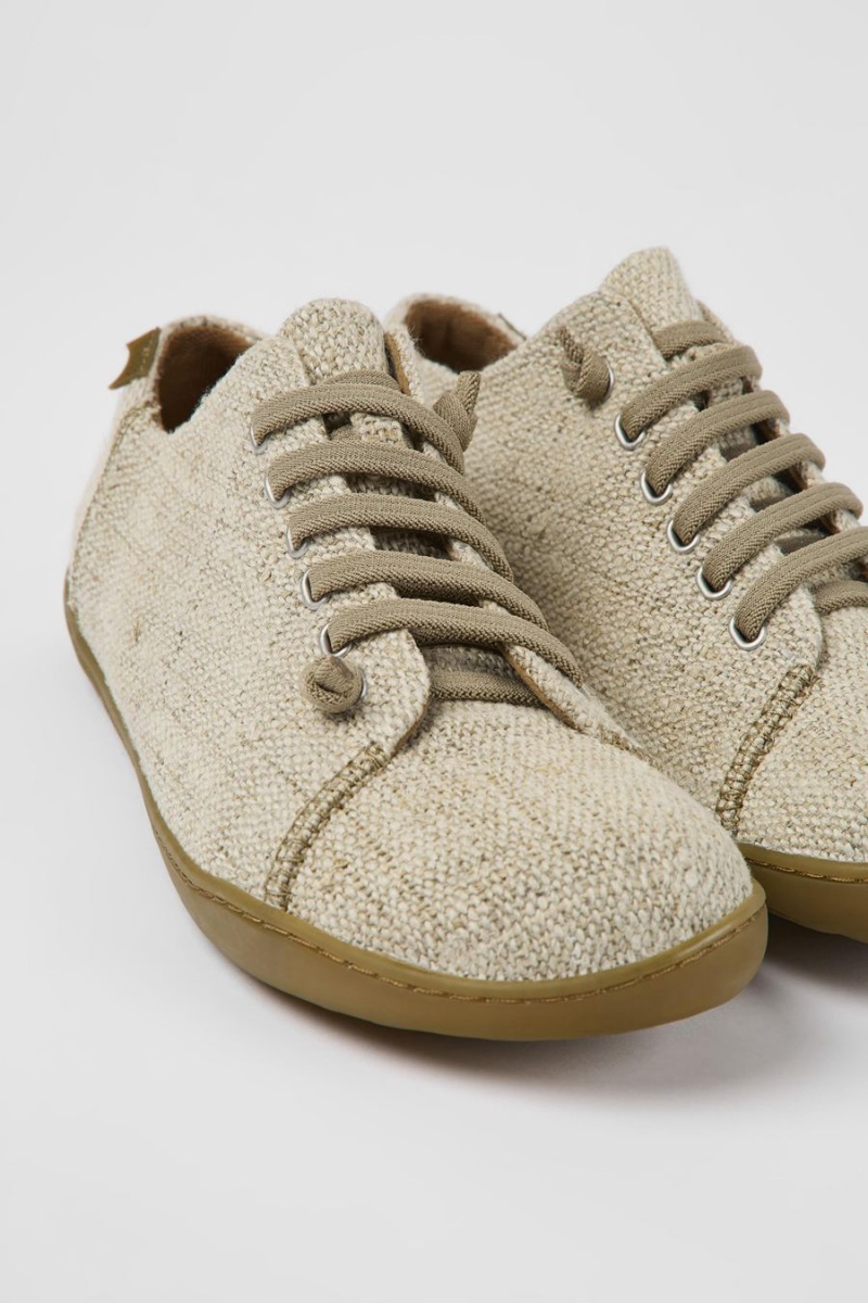 Beige Men's Camper Peu Textile Sneakers | 1209547-VD