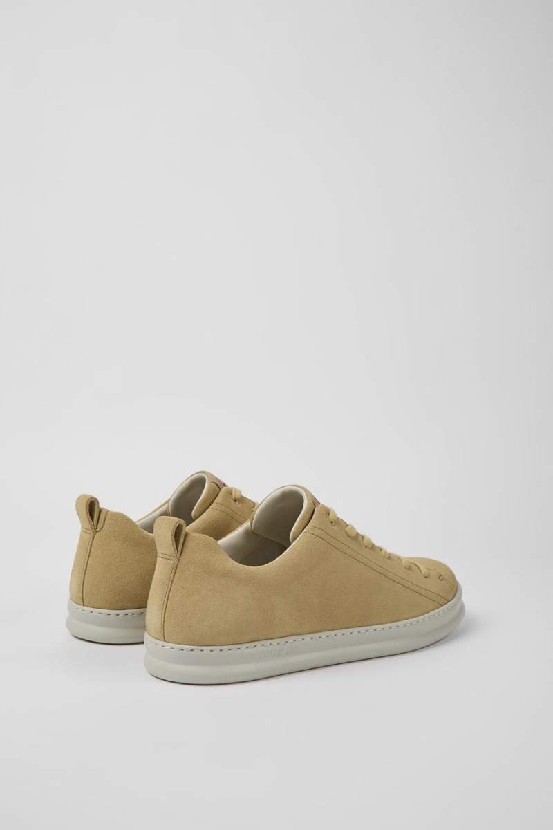 Beige Men's Camper Runner Nubuck Sneakers | 4819720-QR