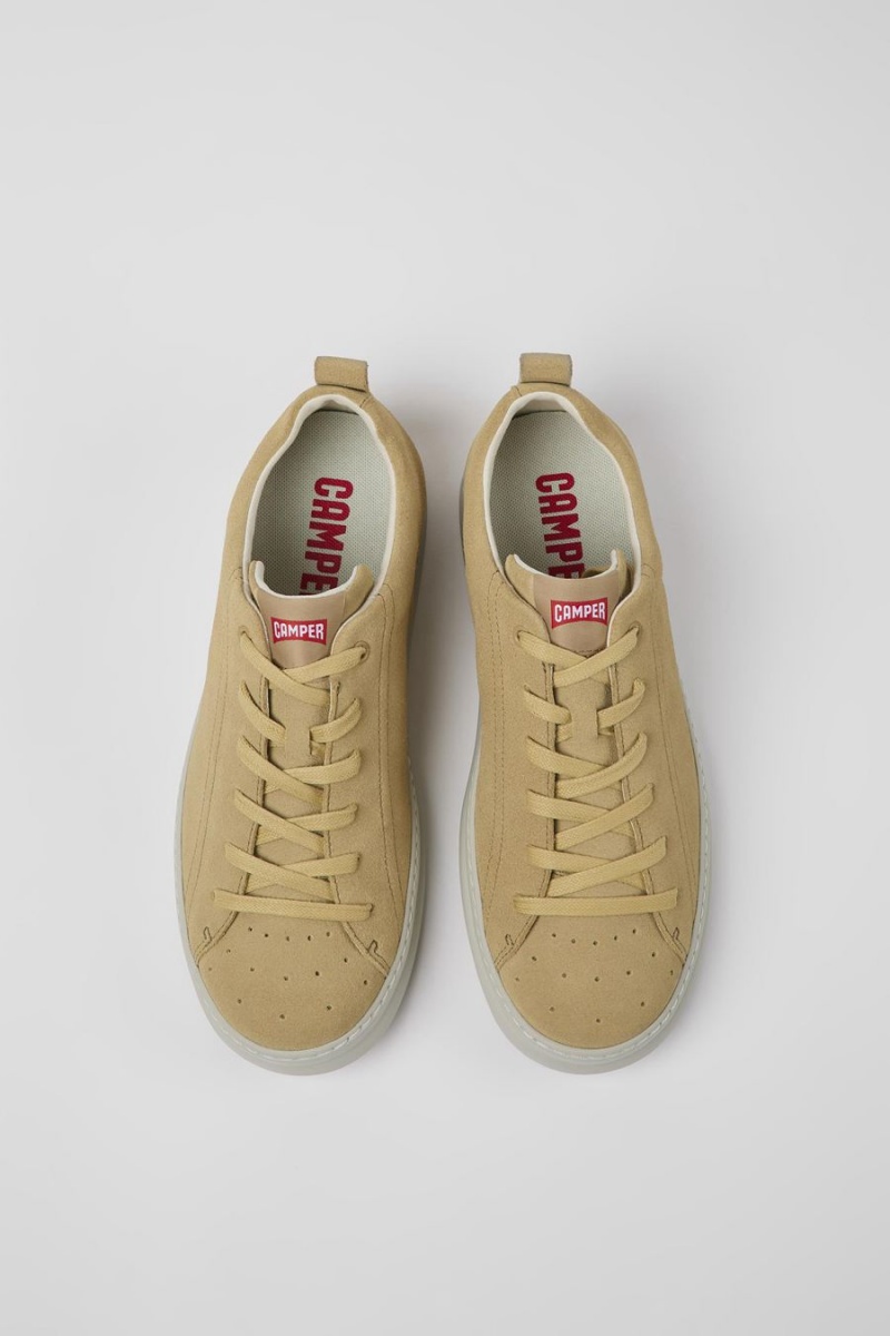 Beige Men's Camper Runner Nubuck Sneakers | 4819720-QR