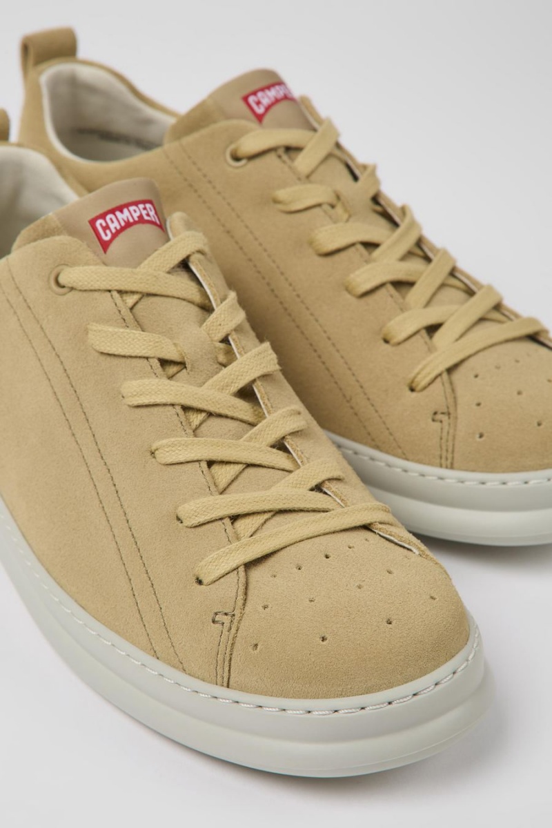 Beige Men's Camper Runner Nubuck Sneakers | 4819720-QR