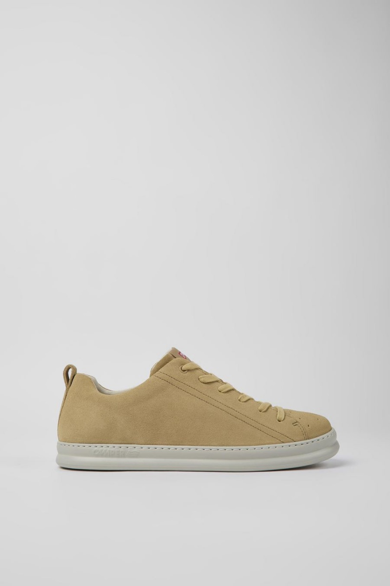 Beige Men\'s Camper Runner Nubuck Sneakers | 4819720-QR