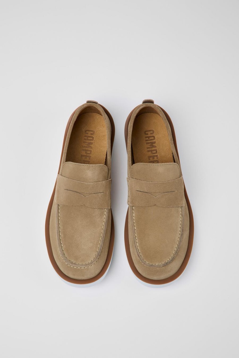 Beige Men's Camper Wagon Nubuck Slip On | 3196458-RO