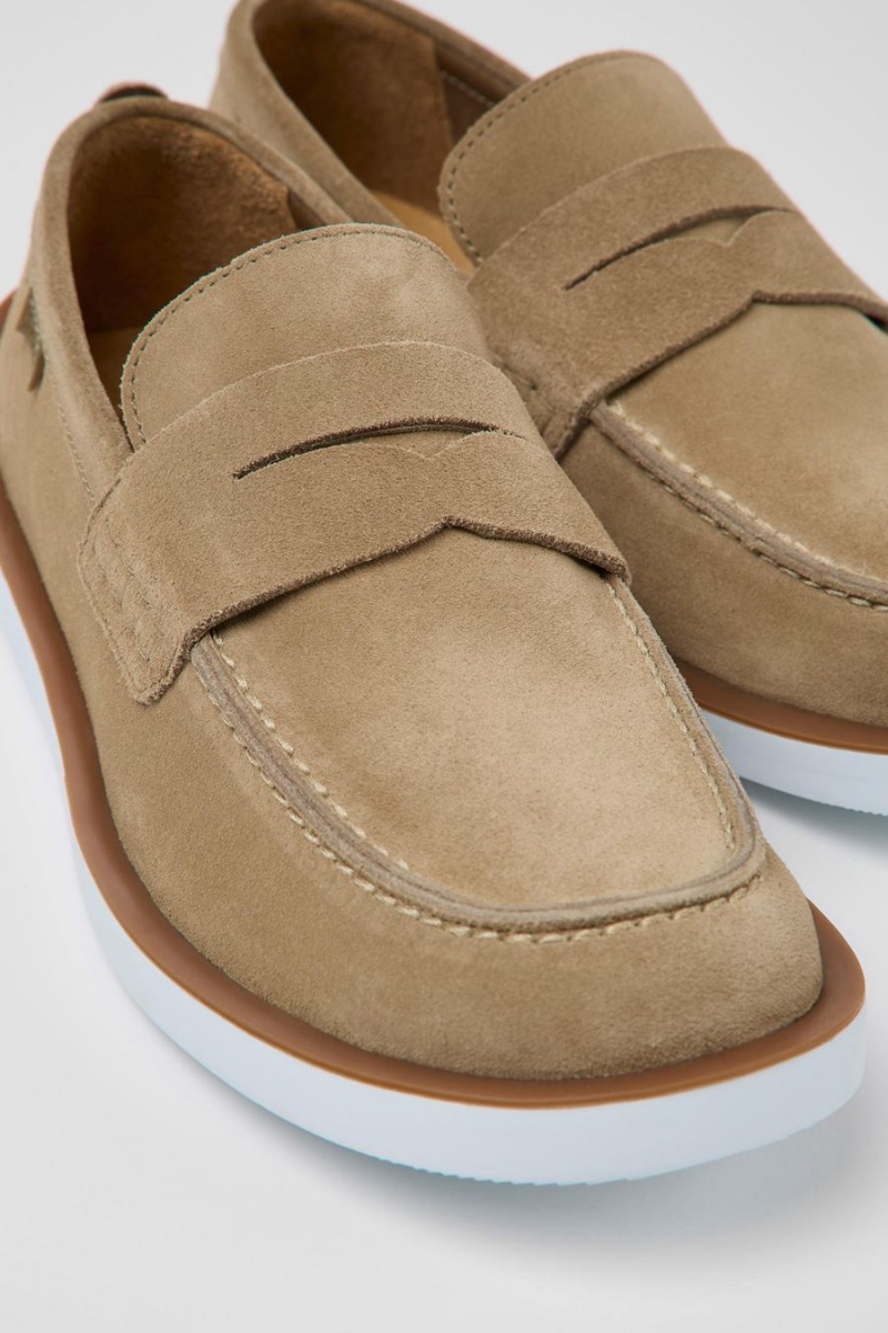 Beige Men's Camper Wagon Nubuck Slip On | 3196458-RO