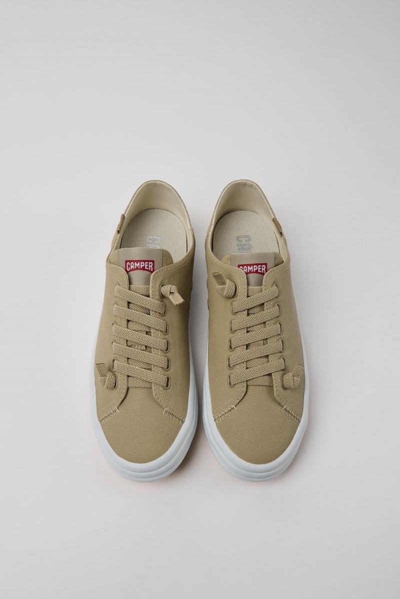 Beige Women's Camper Hoops Sneakers | 1907264-DX