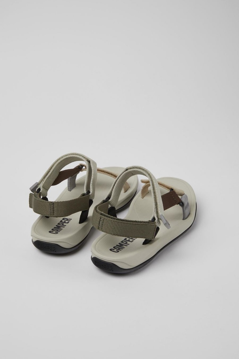 Beige Women's Camper Match Textile Sandals | 9437201-MD