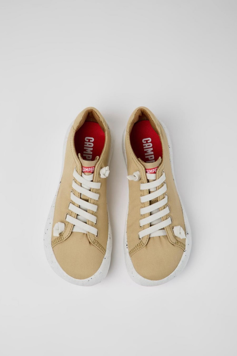 Beige Women's Camper Peu Stadium Textile Sneakers | 9136074-PR