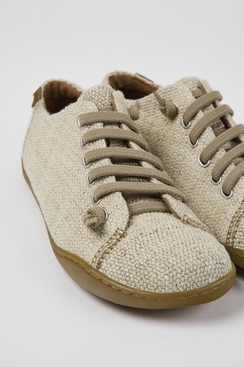 Beige Women's Camper Peu Textile Sneakers | 5296831-IE