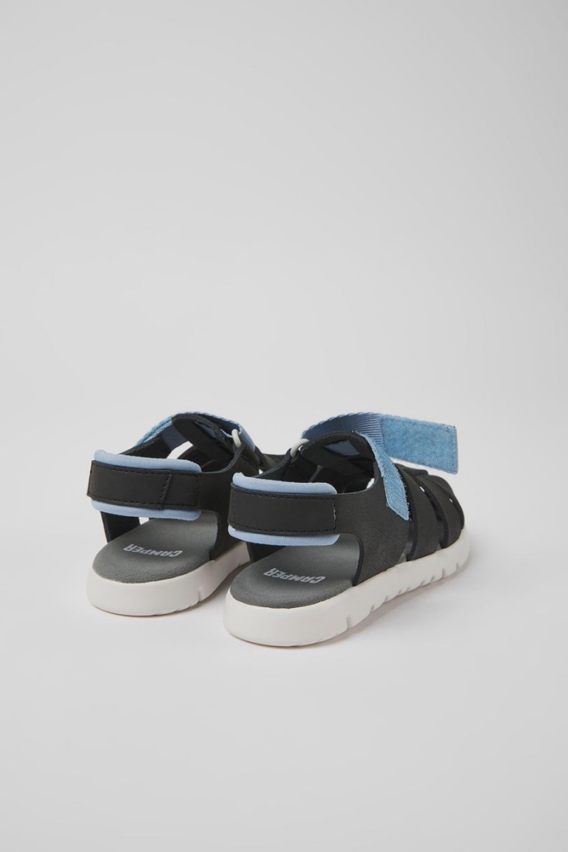 Black Boys' Camper Oruga Leather Sandals | 8374526-EB