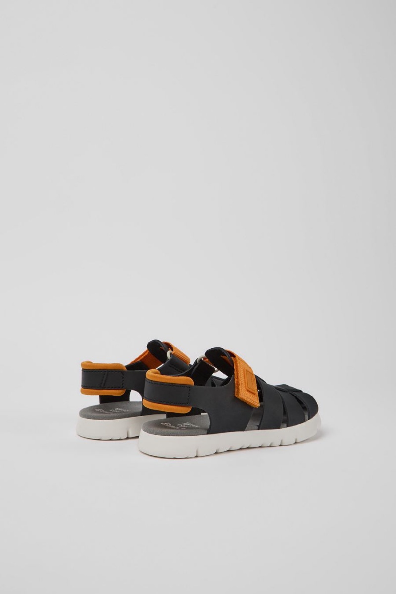 Black Boys' Camper Oruga Leather Sandals | 7248395-DX