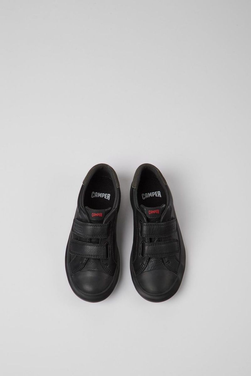 Black Boys' Camper Pursuit Leather Nubuck Sneakers | 5081732-WL