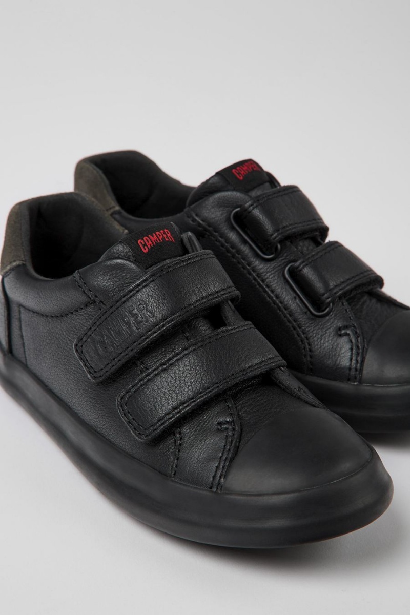 Black Boys' Camper Pursuit Leather Nubuck Sneakers | 5081732-WL