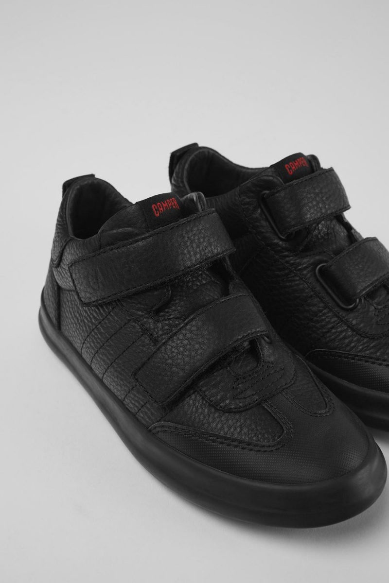 Black Boys' Camper Pursuit Leather Textile Sneakers | 2501489-CA