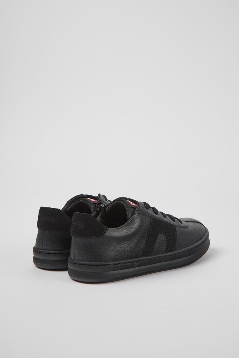 Black Boys' Camper Runner Leather Nubuck Sneakers | 2345618-TX