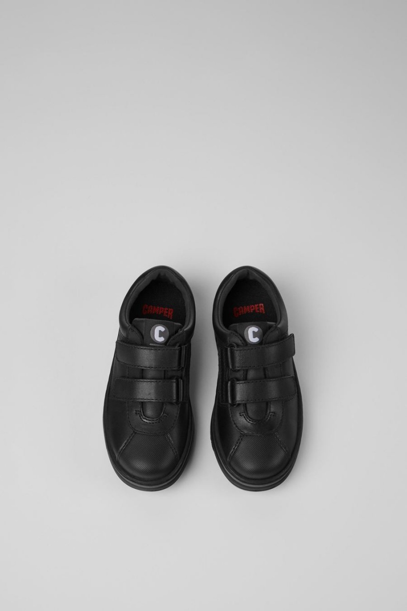 Black Boys' Camper Runner Leather Textile Sneakers | 2850319-QK