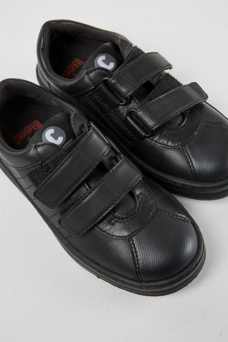 Black Boys' Camper Runner Leather Textile Sneakers | 2850319-QK