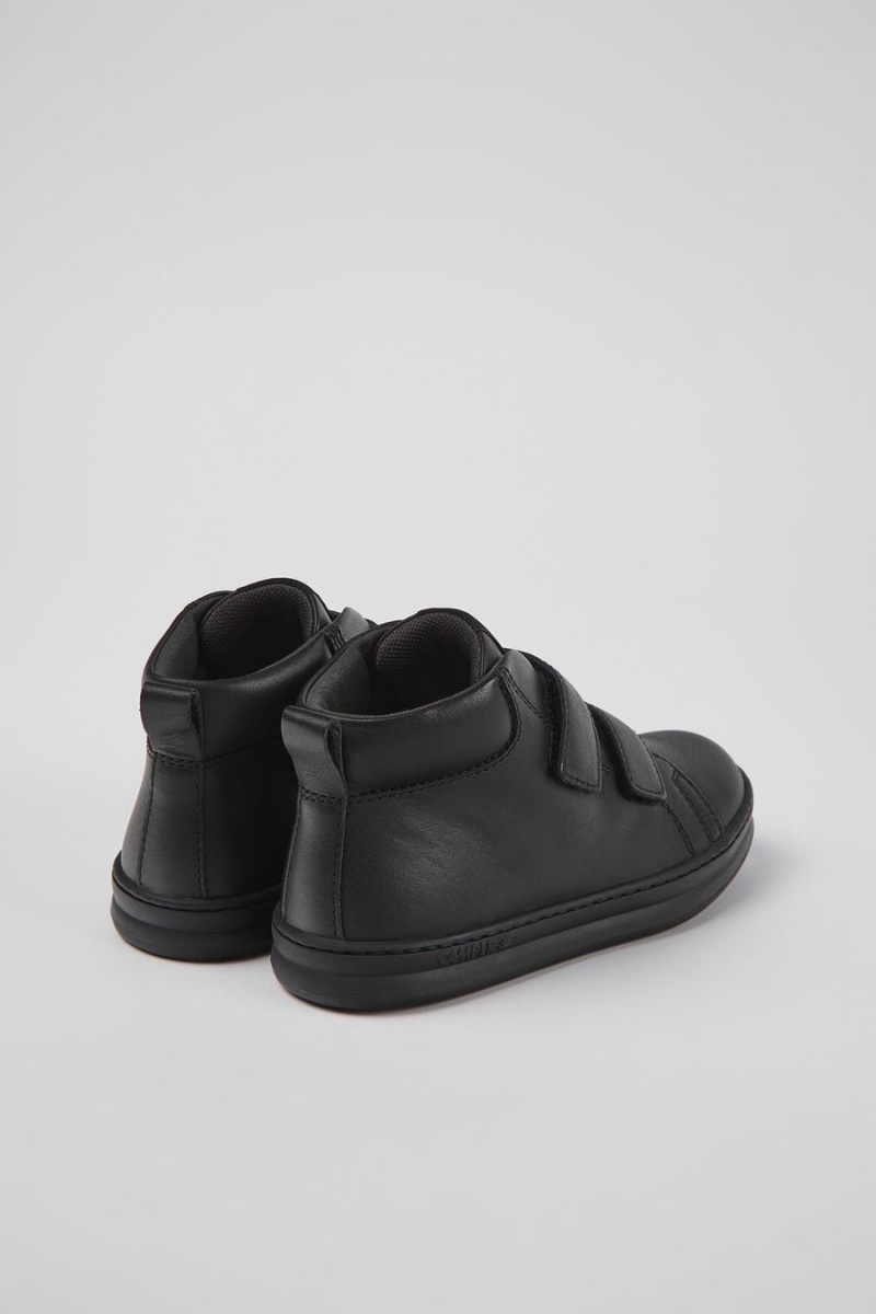 Black Boys' Camper Runner Leather Textile Ankle Boots | 9081742-RK