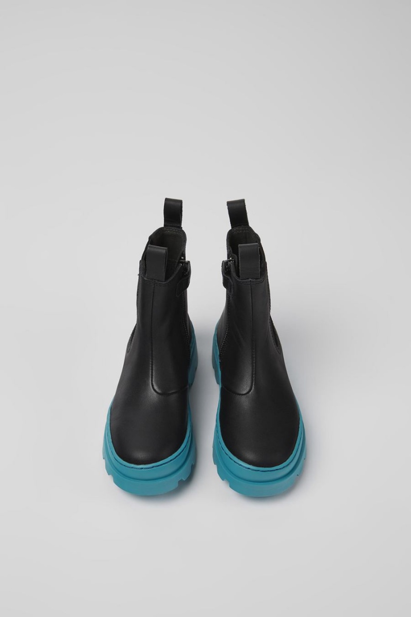 Black Girls' Camper Brutus Leather Chelsea Boots | 0348296-JQ