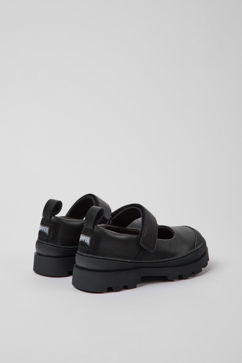 Black Girls' Camper Brutus Leather Mary Jane Slip On | 1053246-EI