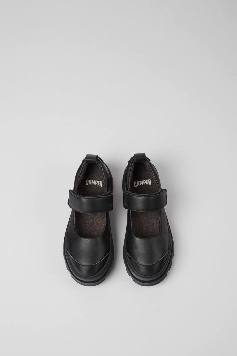 Black Girls' Camper Brutus Leather Mary Jane Slip On | 1053246-EI