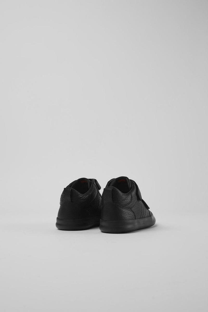 Black Girls' Camper Pursuit Leather Textile Sneakers | 2015637-EL