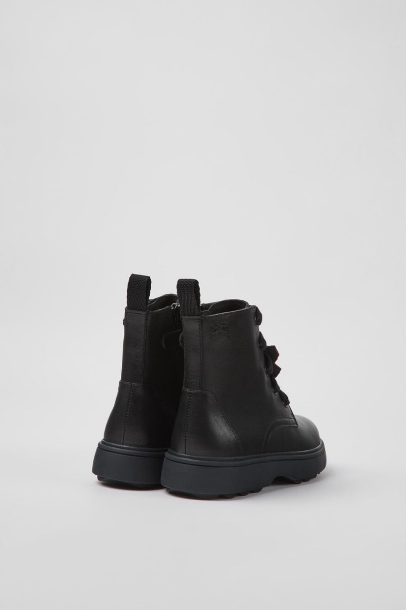 Black Girls' Camper Twins Leather Ankle Boots | 0479138-NP