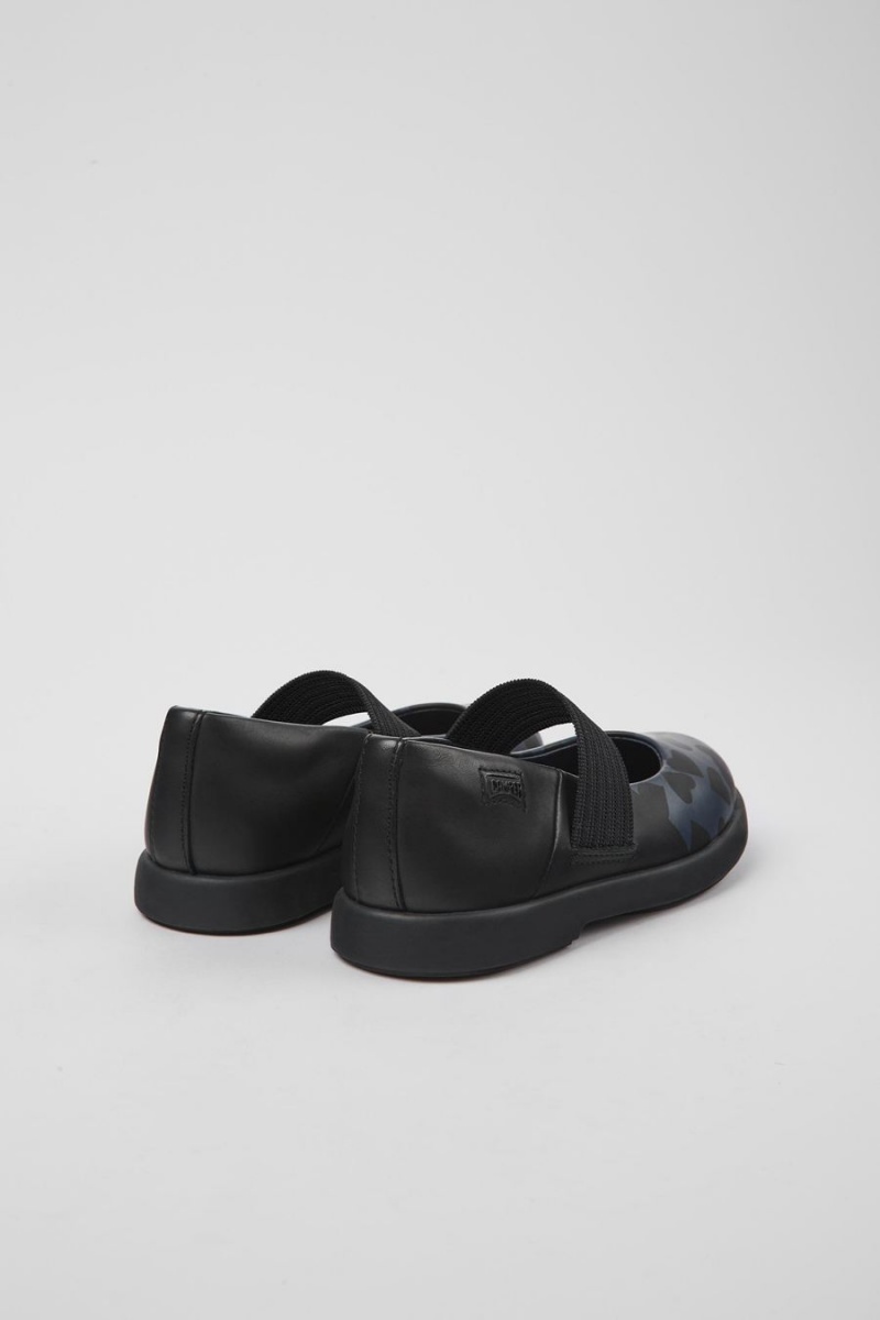 Black Girls' Camper Twins Leather Mary Jane Slip On | 6304792-WU