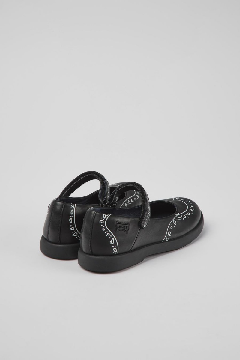 Black Girls' Camper Twins Leather Mary Jane Slip On | 7513402-UK