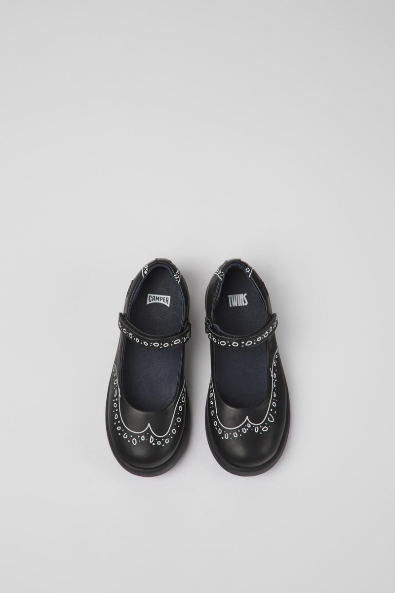 Black Girls' Camper Twins Leather Mary Jane Slip On | 7513402-UK