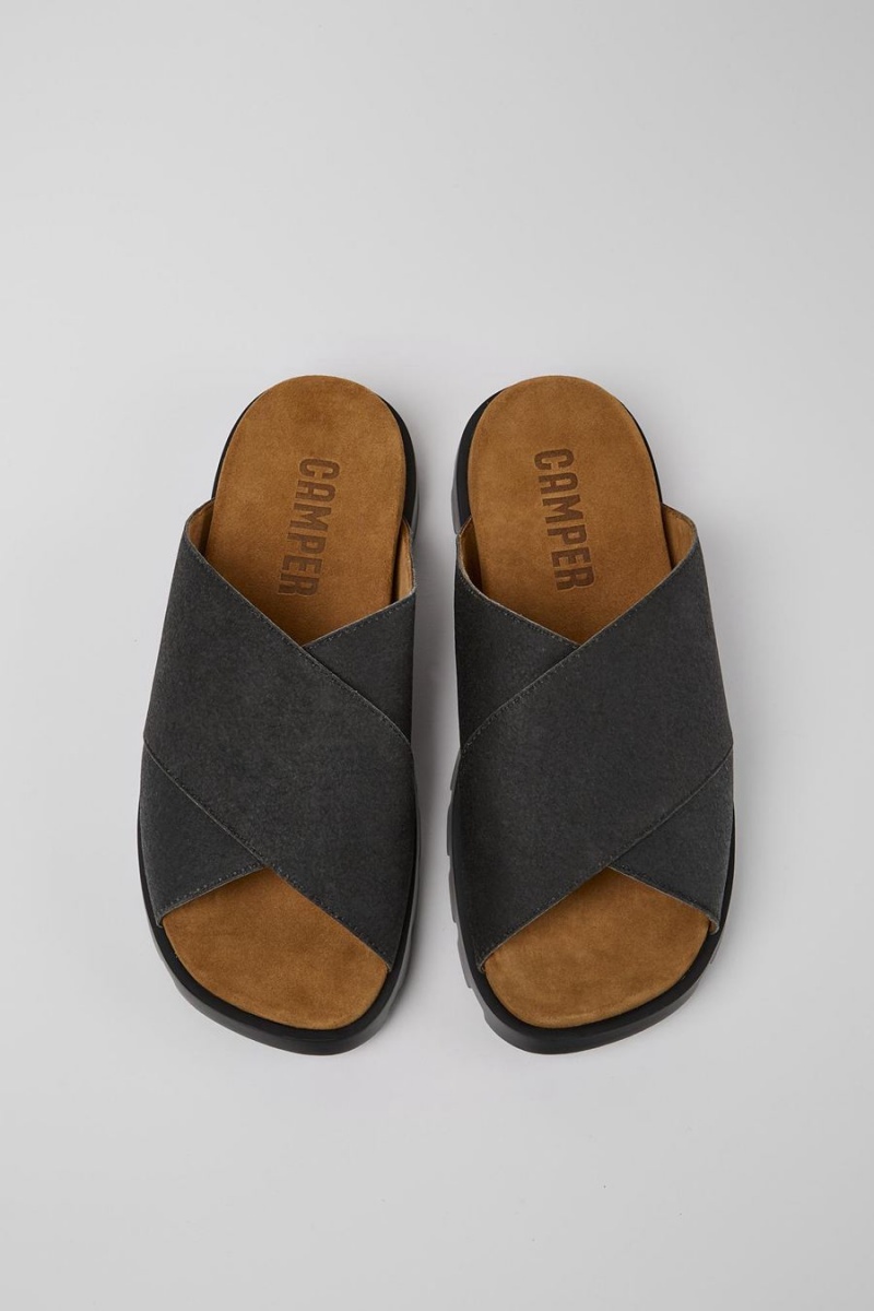 Black Men's Camper Brutus Sandal Sandals | 0291653-FO