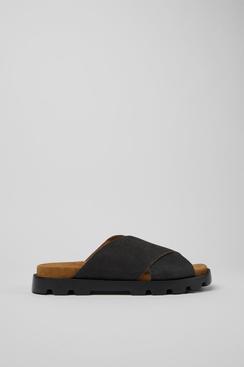 Black Men\'s Camper Brutus Sandal Sandals | 0291653-FO